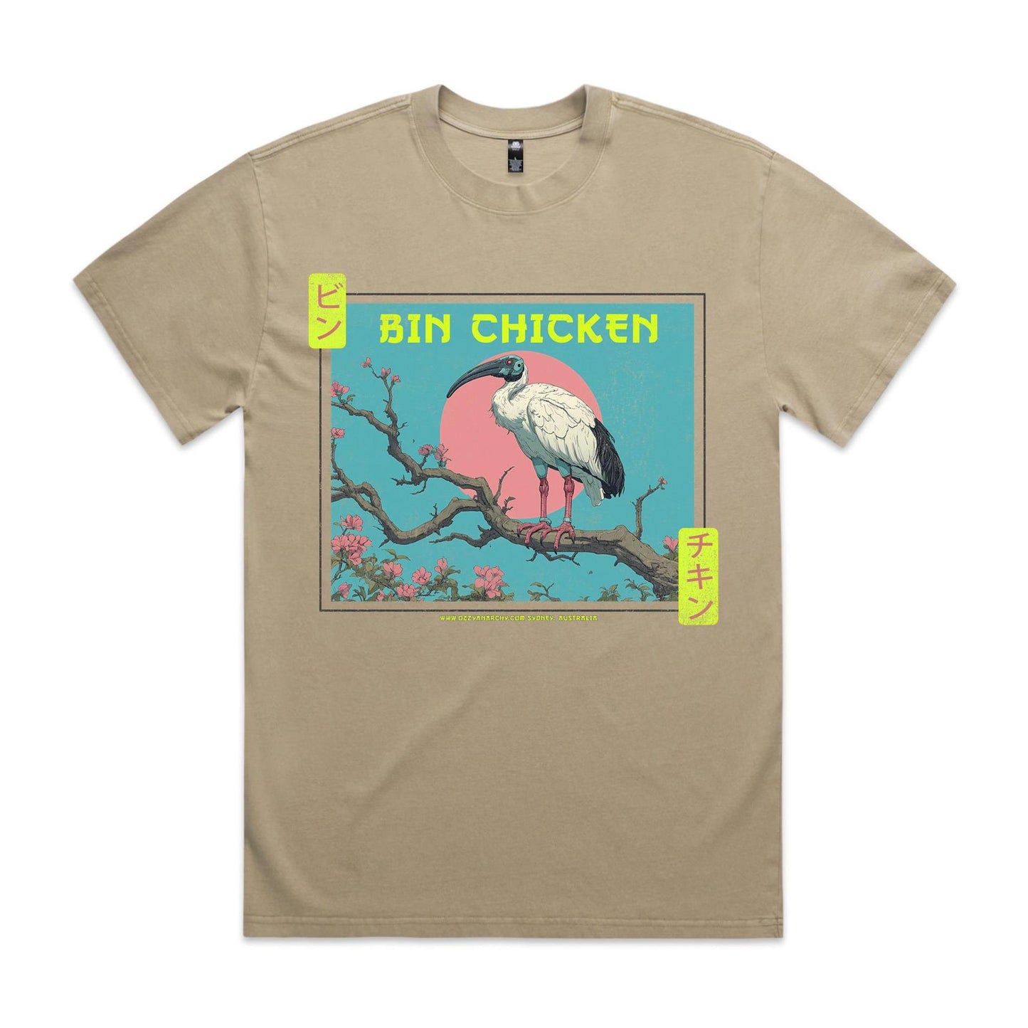 Bin Chicken T-Shirt: "Manga Mecha" Heavy Faded | Ozzy Anarchy