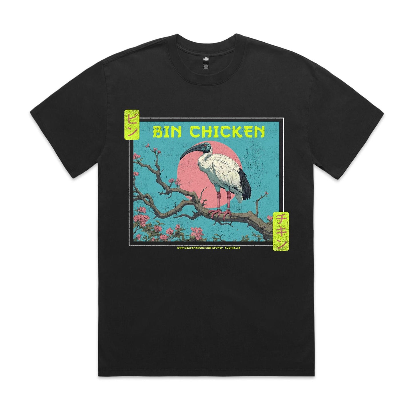 Bin Chicken T-Shirt: "Manga Mecha" Heavy Faded | Ozzy Anarchy