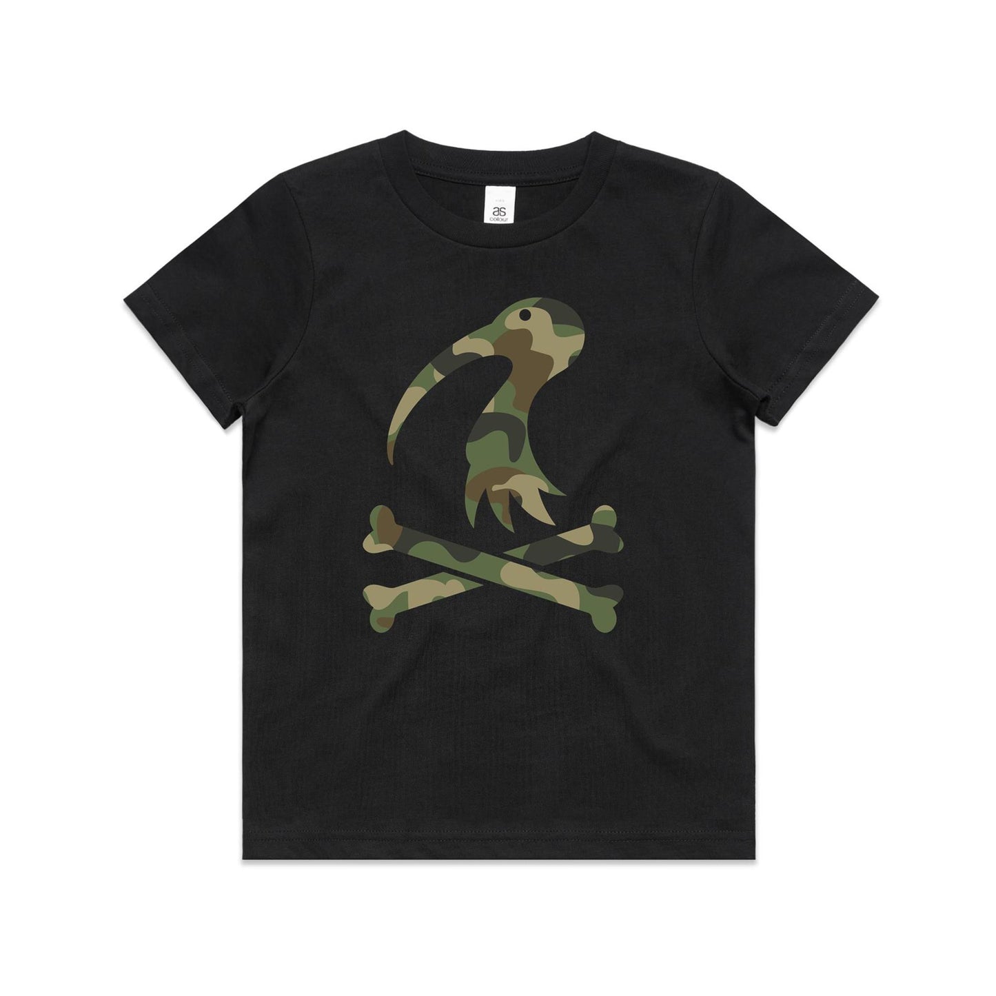 Kids Youth Cross Bones Camo Tee