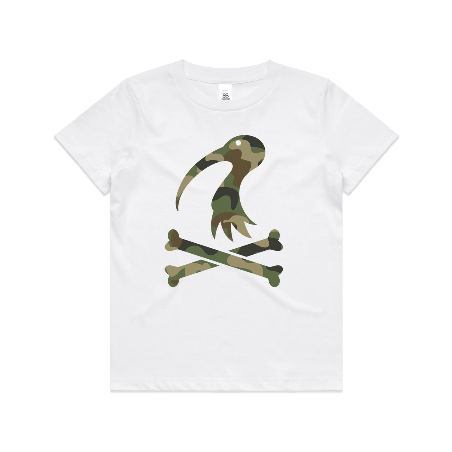 Kids Youth Cross Bones Camo Tee