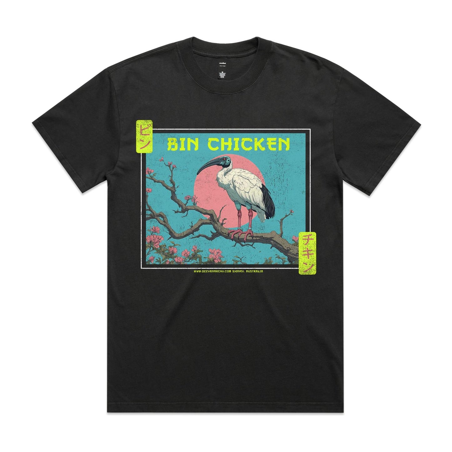 Bin Chicken T-Shirt: "Manga Mecha" Heavy Faded | Ozzy Anarchy