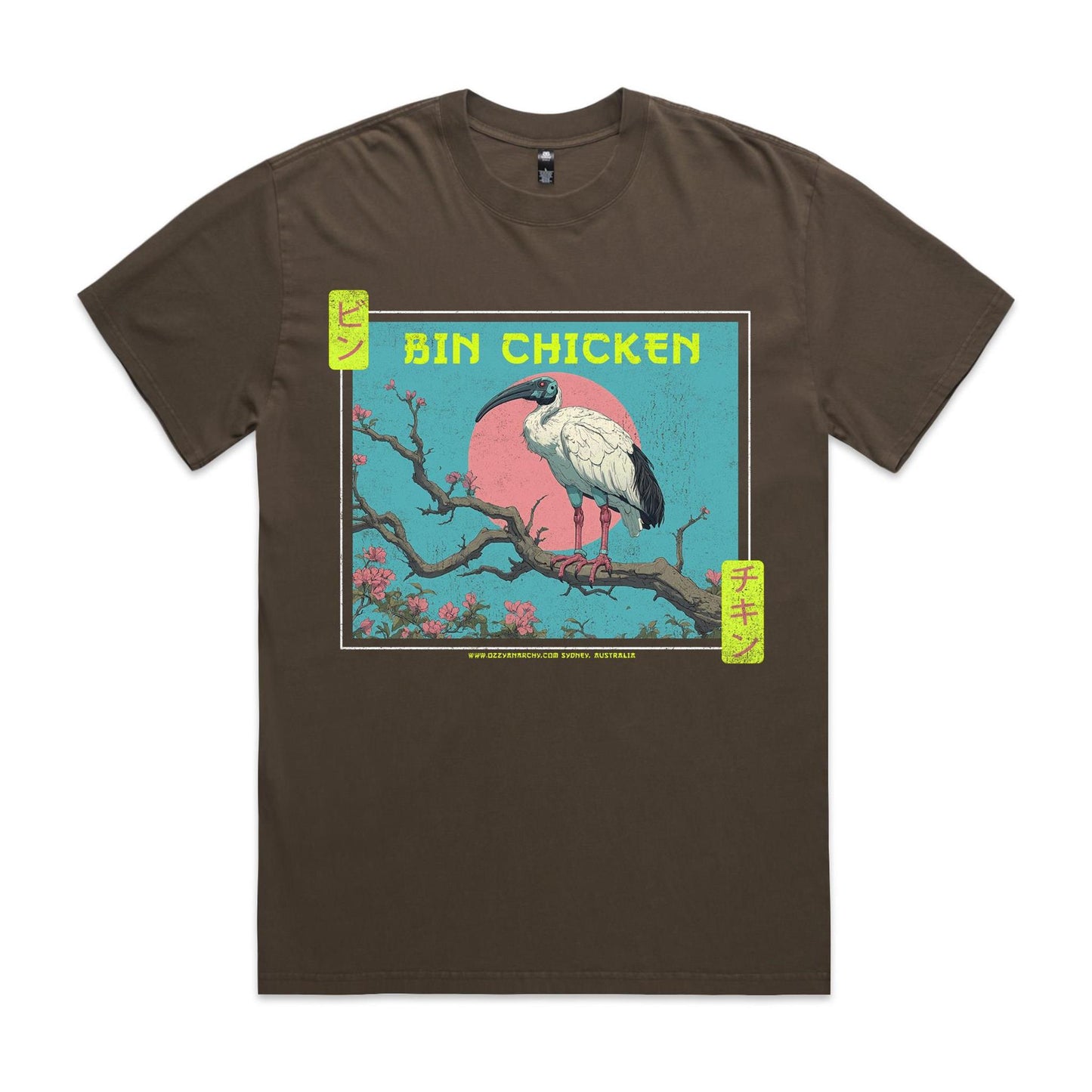 Bin Chicken T-Shirt: "Manga Mecha" Heavy Faded | Ozzy Anarchy