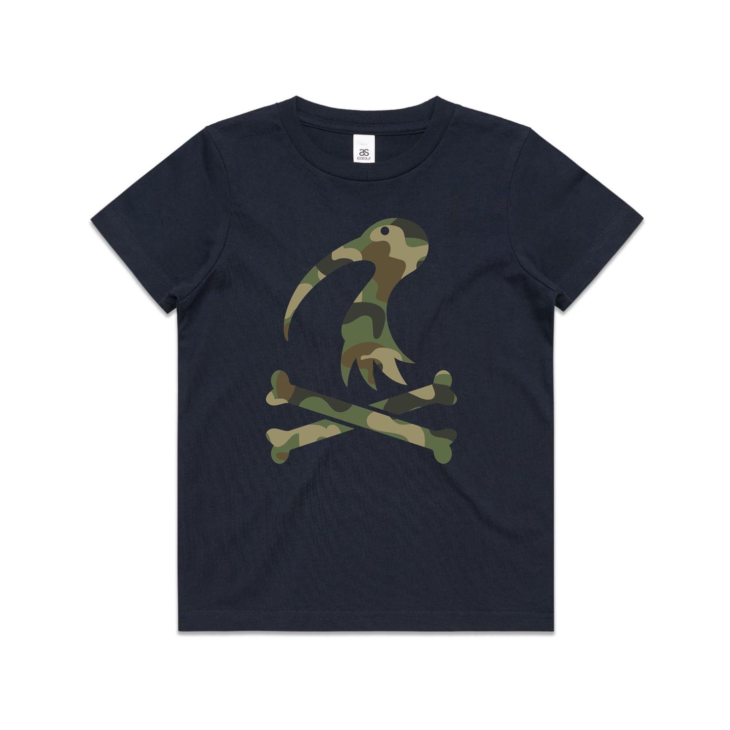 Kids Youth Cross Bones Camo Tee
