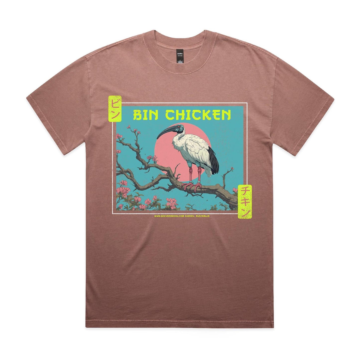 Bin Chicken T-Shirt: "Manga Mecha" Heavy Faded | Ozzy Anarchy