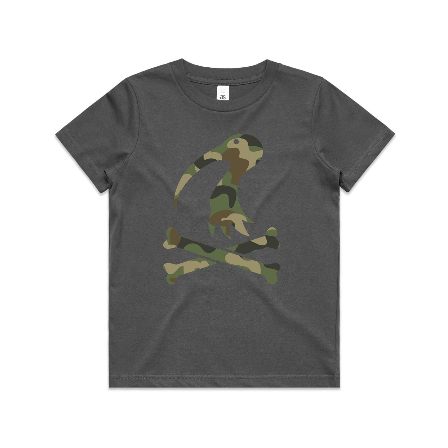 Kids Youth Cross Bones Camo Tee