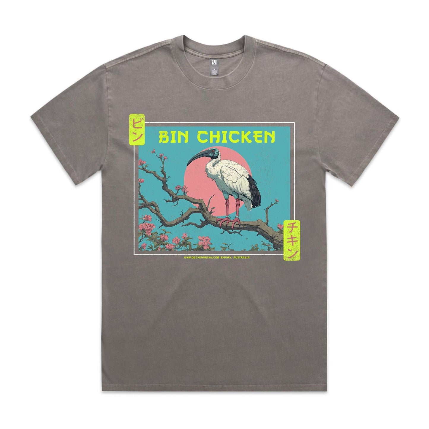 Bin Chicken T-Shirt: "Manga Mecha" Heavy Faded | Ozzy Anarchy